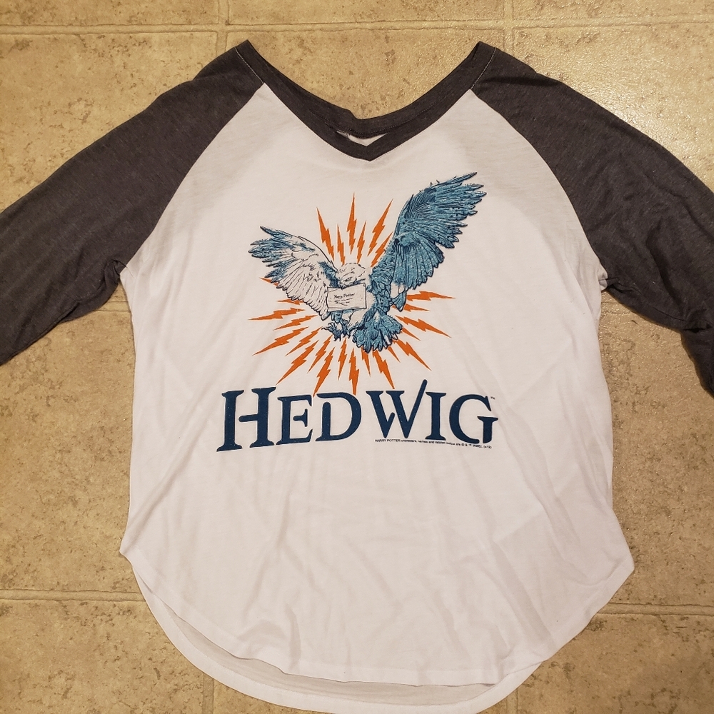 Harry Potter Hedwig Graphic Raglan Tee Girls XL